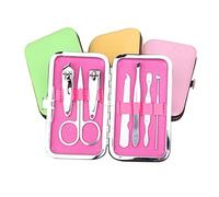 Sets de Uñas,Cuidado de Uñas,Set Cortauñas Profesi Professional Stainless Steel Nail Care Set Manicure and Pedicure Kit with Travel Case(7pcs Random Color)