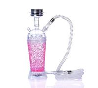 SETSCZY Juego de cachimba acrílico con luz LED, Juego de cachimba LED Shisha, Soporte para Cuenco de Metal Sheesha con Cuenco de Silicona y luz LED de Colores para Disfrutar de Fumar,Rosado