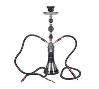 SETSCZY Shisha Hookah Café Estilo Egipcio Genuino, Conjunto de Cachimba Doble Tubo Grande, Conjunto de Cachimba de Vidrio Cachimba Doble Árabe Grande, Adecuado para Familias, Hoteles Extranjeros,Negro