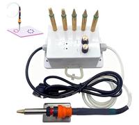 Setter aplicador de diamantes de imitación Hotfix, herramienta aplicadora Hotfix autocebante con 6 puntas ajuste latón,kit herramientas deslumbrante con temperatura y succión ajustables de 400 °C