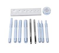 Setter de Remache de Cuero DIY, 11pcs Craft Leathercraft Tool Die Punch Snap Kit con Base para Punch Hole y botón de instalación