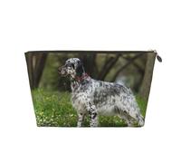 Setter Inglés Césped Mascotas Perros Setter Inglés, Bolsa de Maquillaje Bolsa de cosméticos Bolsa de artículos de tocador de Viaje portátil Bolsa de artículos de tocador