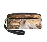 Setter Inglés Otoño Mascotas Perros del Bosque Inglés, Bolsa de Maquillaje Bolsa de cosméticos Bolsa de Aseo de Viaje portátil Estuche de Cuero para Mujeres y niñas