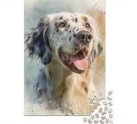 Setter Inglés Puzzle Acuarela Perro para Adultos Y Niños, 1000 Piezas De Diversión En Familia, Un Desafío Emocionante para La Noche De Juegos 52x38cm/1000pcs