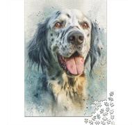 Setter Inglés Puzzle Acuarela Perro para Adultos Y Niños, 1000 Piezas De Diversión En Familia, Un Desafío Emocionante para La Noche De Juegos 38x26cm/1000pcs
