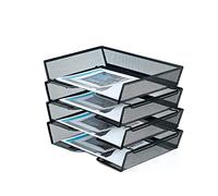 SETTFRFE Organizador de Archivos de Bandeja, Cuatro bandejas de Color marrón Que se Puede Utilizar en Cualquier combinación de Acuerdo con los requisitos del Cliente, Color Negro