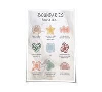 Setting Boundaries Mental Health Poster, Office Wall-Art with Inspirational Quote, Canvas Decor for Home and Bedroom(Framed,16x24inch(40x60cm))