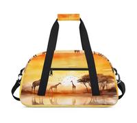 Setting Sun - Bolsa de lona para niños y niñas, diseño de jirafa africana, bolsa de viaje de fin de semana, 24 L, bolsa de deporte para gimnasio, práctica, color, 24 L, Organizador de bolsas