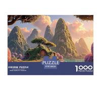 Setting Sun Shines on The Lake 1000 Pcs Cartón Rompecabezas Fairy Tale Landscape Imposible, Difícil Juego Creativo Puzzle para Niños Pequeños 38x26cm/1000pcs