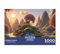 Setting Sun Shines on The Lake 1000 Piezas Cartón Rompecabezas Moss-Covered Cottages Imposible, Difícil Juego Creativo Puzzle para Niños Pequeños 38x26cm/1000pcs