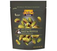 Setton Farms Semillas de pistacho con sabor natural, sal y pimienta, pistachos sin cáscara, certificado sin OGM, sin gluten, vegano y kosher, bolsa resellable de 142 ml