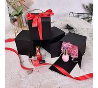Seufrtyuo Geschenk Kasten, Kleine Geschenk Kasten 50 StüCke, Schwarze Kraft Papier Kasten mit Deckel für Geschenke, Ornamento, BäCkerei Kekse, 4 x 4 x 4 pulgadas