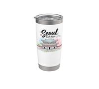 Seúl Corea del Sur Cultura Gyeongbokgung Palacio Souvenir Art Vaso térmico de acero inoxidable de doble pared