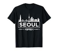 Seúl Corea del Sur Minimalista Horizonte Blanco Camiseta
