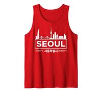 Seúl Corea del Sur Minimalista Horizonte Blanco Camiseta sin Mangas
