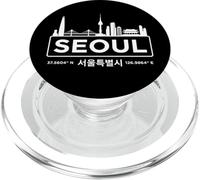 Seúl Corea del Sur Minimalista Horizonte Blanco PopSockets PopGrip para MagSafe