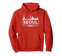 Seúl Corea del Sur Minimalista Horizonte Blanco Sudadera con Capucha
