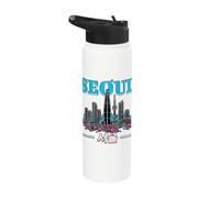 Seúl Corea del Sur Pop Corea del Sur Estilo Vintage Stainless Steel Insulated Water Bottle