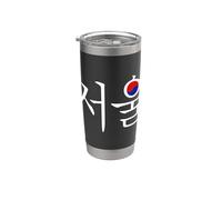 Seúl Corea Hangul Tipografía Corea del Sur Turista Vaso térmico de acero inoxidable de doble pared