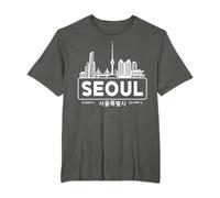 Seúl Paisaje urbano Corea del Sur Horizonte Retro Coreano Vintage Camiseta