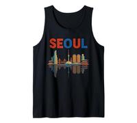 Seúl Skyline Corea del Sur Arquitectura Viaje Souvenir Camiseta sin Mangas