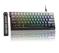SEUNKWANG EWEADN F61 - Teclado para juegos con cable al 60 %, membrana retroiluminada RGB con teclas PBT, diseño compacto, teclado con cable para Mac/Win-Gradient Negro