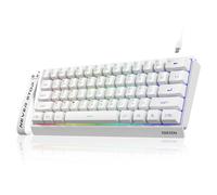 SEUNKWANG EWEADN F61 - Teclado para juegos con cable al 60%, teclado para juegos de membrana retroiluminada RGB con teclas PBT, diseño compacto, teclado con cable con cordón para Mac/Win-White