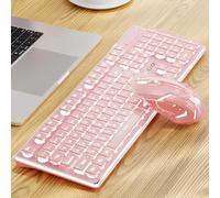 SEUNKWANG EWEADN V3 Teclado y mouse inalámbricos con retroiluminación única, panel de metal, Bluetooth/2.4G recargable teclado y mouse combinado silencioso iluminado tamaño completo lindo teclados