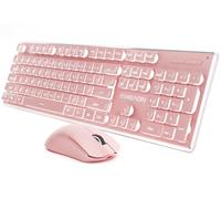 SEUNKWANG EWEADN V3 Teclado y mouse inalámbricos con retroiluminación única, panel de metal, Bluetooth/2.4G recargable teclado y mouse combinado silencioso iluminado tamaño completo lindo teclados