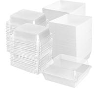 SEUNMUK 100 cajas de rebanadas de pastel de 13,5 x 12,5 x 6 cm, recipientes individuales pequeños para cupcakes, cajas cuadradas para tartas con tapas transparentes para donas, porciones de pasteles,