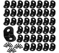 SEUNMUK 80 soportes de esquina negros, 20 x 20 mm, ángulo recto de 90 grados, soportes pequeños en forma de L con 160 tornillos, soportes de ángulo de esquina para estantes, armarios y muebles