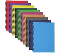 SEUNMUK Paquete de 10 cuadernos de bocetos encuadernados con alambre A5, cuaderno de bocetos encuadernado en espiral con cubierta de papel kraft, cuaderno de bocetos forrado para viajes, oficina (10