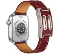 SEURE Correa de piel para Apple Watch en forma de B, cierre magnético doble, elegante, compatible con 42 mm, 41 mm, 40 mm, 38 mm, 44 mm, 45 mm, 46 mm, correa de repuesto de auténtico, Series 10-1 y SE