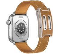 SEURE Correa de piel para Apple Watch en forma de B, cierre magnético doble, elegante, compatible con 42 mm, 41 mm, 40 mm, 38 mm, 44 mm, 45 mm, 46 mm, correa de repuesto de auténtico, Series 10-1 y SE