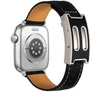 SEURE Correa de piel para Apple Watch en forma de B, cierre magnético doble, elegante, compatible con 42 mm, 41 mm, 40 mm, 38 mm, 44 mm, 45 mm, 46 mm, correa de repuesto de auténtico, Series 10-1 y SE