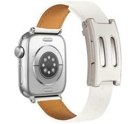 SEURE Correa de piel para Apple Watch en forma de B, cierre magnético doble, elegante, compatible con 42 mm, 41 mm, 40 mm, 38 mm, 44 mm, 45 mm, 46 mm, correa de repuesto de auténtico, Series 10-1 y SE