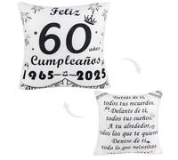 Seutgjie Regalos 60 Cumpleaños 1965-2025 Funda de Cojín para 60 Años Mujer Hombre para Hermana Amigos Esposa Esposo Mamá Papá Tía Abuela Abuelo Tío Colegas