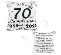 Seutgjie Regalos 70 Cumpleaños 1955-2025 Funda de Cojín para 70 Años Mujer Hombre para Hermana Amigos Esposa Esposo Mamá Papá Tía Abuela Abuelo Tío Colegas(1 Unidad)