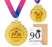 Seutgjie Regalos 90 Cumpleaños Hombre Mujer 1936 Medalla con Tarjeta