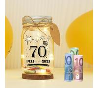 Seutgjie Regalos Originales de 70 Cumpleaños Decoracion 70 Cumpleaños Mujer Hombre 1955 a 2025 Luz LED Botella