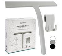 SEVANTE Limpiacristales de ducha de 23 cm - Silicona - Accesorios de baño - Extractor de ducha con soporte - Flota para ducha, vidrio y espejo - Extractor de cabina de ducha - Gris claro