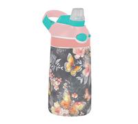 Sevdomey Beautiful Spring Butterflies - Botella de agua para niños y niñas, con pajilla, aislamiento de acero inoxidable, a prueba de fugas, 480 ml, para escuela, guardería, viajes, deportes