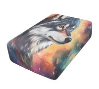 Sevdomey Beautiful Wolf - Sábana bajera ajustable individual para colchón de aire, bolsillo extra profundo de 24 pulgadas, funda suave y transpirable con apertura de válvula de cremallera para cama de