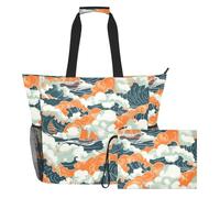 Sevdomey Boats in The Ocean - Bolsa de mano grande de 36 L con compartimento húmedo y seco, impermeable, para viajes, gimnasio, piscina, natación, a prueba de arena