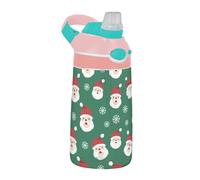 Sevdomey Botella de agua para niños con diseño de Papá Noel de dibujos animados para niñas y niños, de acero inoxidable, aislada, a prueba de fugas, 480 ml, para escuela, guardería, viajes, deportes