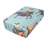 Sevdomey Bull Rodeo - Sábana bajera ajustable para colchón de aire, bolsillo extra profundo de 24 pulgadas, funda suave y transpirable con apertura de válvula de cremallera para cama de aire inflable