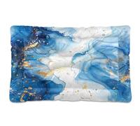 Sevdomey Cama de mármol azul para mascotas, cama para perro, gato, cama de perrera, colchón, lavable, suave, cómoda, con parte inferior antideslizante para perros pequeños, medianos y grandes, 45 x 60
