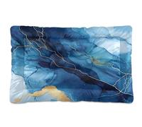 Sevdomey Cama de mármol Azul y Dorado para Perros y Gatos, Cama de caseta, colchón Lavable, Suave y cómodo, con Parte Inferior Antideslizante para Perros pequeños, medianos y Grandes, Gatos, 60 x 90