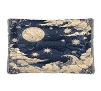 Sevdomey Cama para Mascotas con diseño de Cielo Estrellado con Luna, Cama para Perro, Gato, Cama de caseta, colchón, Lavable, Suave, cómoda, con Parte Inferior Antideslizante para Perros pequeños,