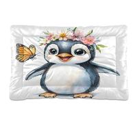 Sevdomey Cama para mascotas, diseño de pingüino de acuarela, cama para perro, gato, cama de caseta, colchón, lavable, suave, cómoda, con parte inferior antideslizante para perros pequeños, medianos y